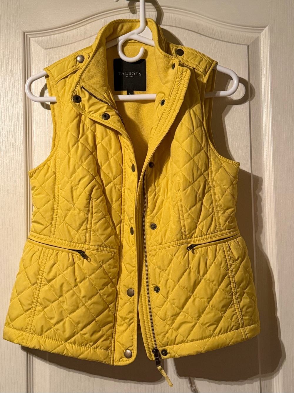 Talbots Quilted Sunny Yellow Sleeveless Vest